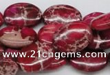 CDE15 15.5 inches 15*20mm oval dyed sea sediment jasper beads