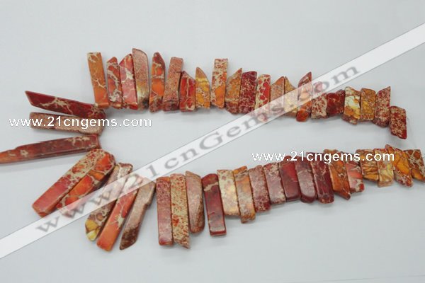 CDE1500 Top drilled 8*20mm - 10*55mm sticks sea sediment jasper beads