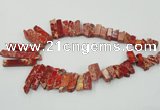 CDE1501 Top drilled 8*20mm - 10*55mm sticks sea sediment jasper beads