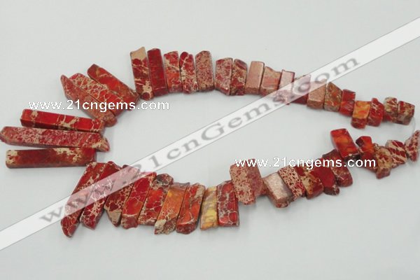 CDE1501 Top drilled 8*20mm - 10*55mm sticks sea sediment jasper beads