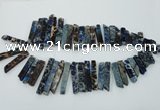 CDE1503 Top drilled 8*20mm - 10*55mm sticks sea sediment jasper beads