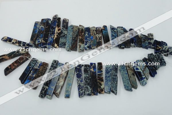 CDE1503 Top drilled 8*20mm - 10*55mm sticks sea sediment jasper beads