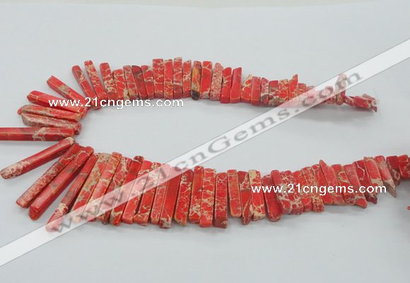 CDE1509 Top drilled 5*15mm - 6*55mm sticks sea sediment jasper beads