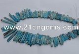 CDE1513 Top drilled 5*15mm - 6*55mm sticks sea sediment jasper beads