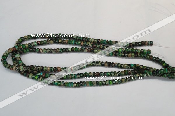 CDE159 15.5 inches 4*6mm rondelle dyed sea sediment jasper beads