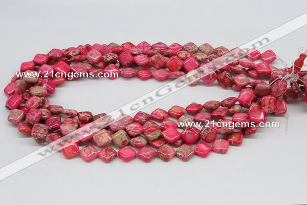 CDE16 15.5 inches 10*10mm diamond dyed sea sediment jasper beads