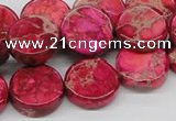 CDE17 15.5 inches 16mm coin dyed sea sediment jasper beads