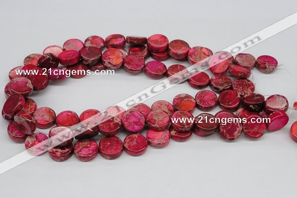 CDE17 15.5 inches 16mm coin dyed sea sediment jasper beads