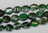 CDE179 15.5 inches 8*10mm oval dyed sea sediment jasper beads