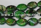 CDE180 15.5 inches 10*14mm oval dyed sea sediment jasper beads