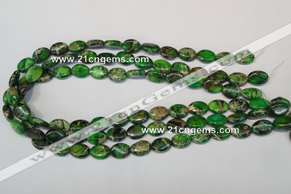 CDE180 15.5 inches 10*14mm oval dyed sea sediment jasper beads