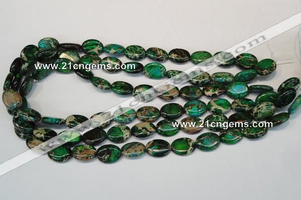 CDE181 15.5 inches 12*16mm oval dyed sea sediment jasper beads