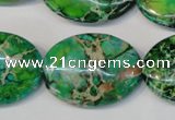 CDE186 15.5 inches 22*30mm oval dyed sea sediment jasper beads