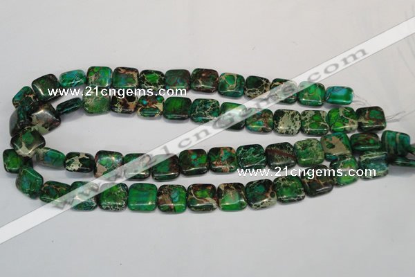 CDE193 15.5 inches 14*14mm square dyed sea sediment jasper beads