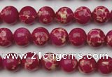 CDE2033 15.5 inches 4mm round dyed sea sediment jasper beads