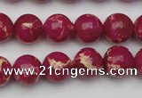 CDE2036 15.5 inches 10mm round dyed sea sediment jasper beads