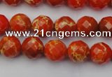 CDE2100 15.5 inches 6mm faceted round dyed sea sediment jasper beads