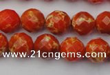 CDE2101 15.5 inches 8mm faceted round dyed sea sediment jasper beads