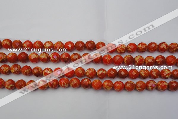 CDE2101 15.5 inches 8mm faceted round dyed sea sediment jasper beads