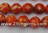 CDE2102 15.5 inches 10mm faceted round dyed sea sediment jasper beads