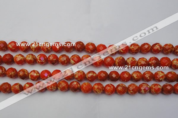 CDE2102 15.5 inches 10mm faceted round dyed sea sediment jasper beads