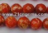 CDE2103 15.5 inches 12mm faceted round dyed sea sediment jasper beads