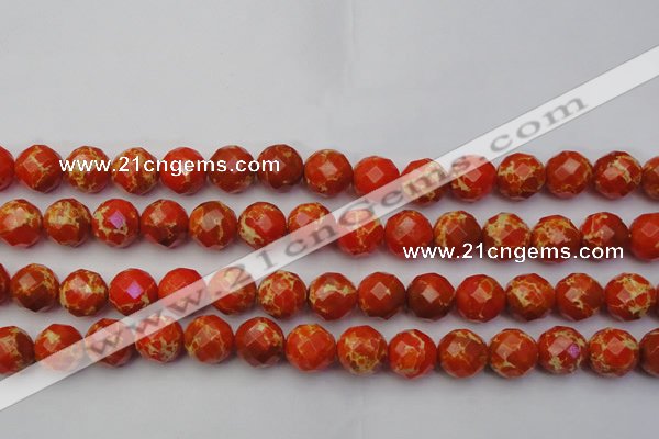 CDE2105 15.5 inches 16mm faceted round dyed sea sediment jasper beads