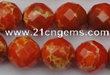 CDE2106 15.5 inches 18mm faceted round dyed sea sediment jasper beads