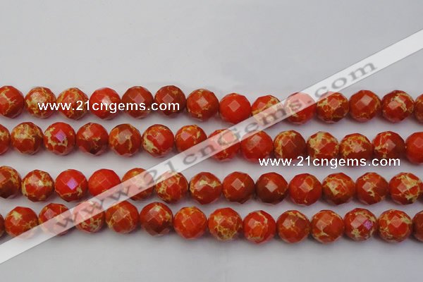 CDE2106 15.5 inches 18mm faceted round dyed sea sediment jasper beads