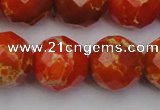 CDE2108 15.5 inches 22mm faceted round dyed sea sediment jasper beads