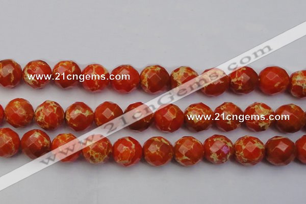 CDE2109 15.5 inches 24mm faceted round dyed sea sediment jasper beads