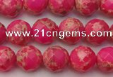 CDE2111 15.5 inches 8mm faceted round dyed sea sediment jasper beads