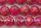 CDE2112 15.5 inches 10mm faceted round dyed sea sediment jasper beads