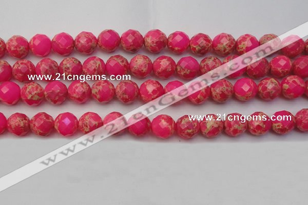 CDE2115 15.5 inches 16mm faceted round dyed sea sediment jasper beads