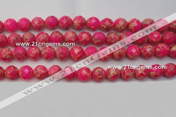 CDE2116 15.5 inches 18mm faceted round dyed sea sediment jasper beads