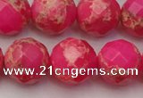 CDE2117 15.5 inches 20mm faceted round dyed sea sediment jasper beads