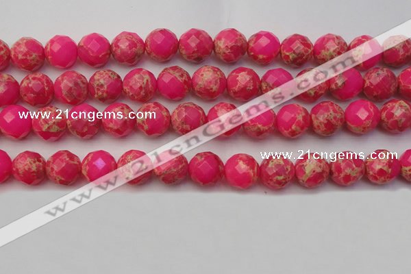 CDE2117 15.5 inches 20mm faceted round dyed sea sediment jasper beads