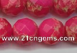 CDE2118 15.5 inches 22mm faceted round dyed sea sediment jasper beads