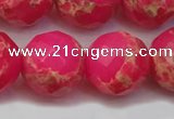 CDE2119 15.5 inches 24mm faceted round dyed sea sediment jasper beads