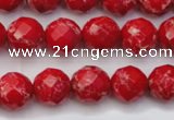 CDE2121 15.5 inches 8mm faceted round dyed sea sediment jasper beads