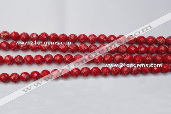 CDE2121 15.5 inches 8mm faceted round dyed sea sediment jasper beads