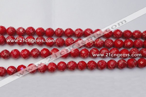 CDE2124 15.5 inches 14mm faceted round dyed sea sediment jasper beads