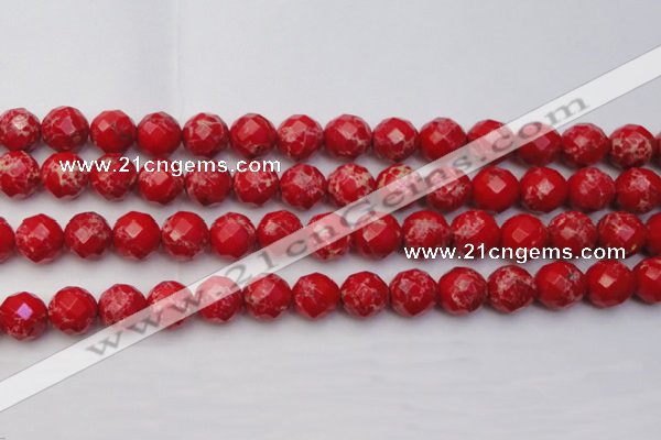 CDE2125 15.5 inches 16mm faceted round dyed sea sediment jasper beads