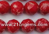 CDE2126 15.5 inches 18mm faceted round dyed sea sediment jasper beads