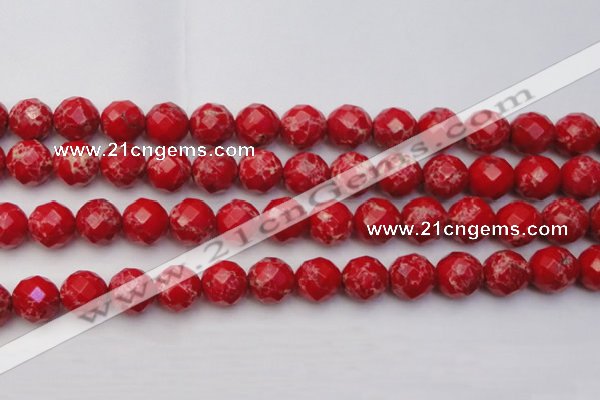 CDE2126 15.5 inches 18mm faceted round dyed sea sediment jasper beads