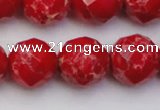 CDE2127 15.5 inches 20mm faceted round dyed sea sediment jasper beads