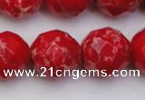 CDE2128 15.5 inches 22mm faceted round dyed sea sediment jasper beads