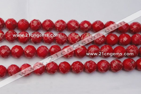 CDE2128 15.5 inches 22mm faceted round dyed sea sediment jasper beads