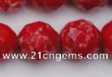 CDE2129 15.5 inches 24mm faceted round dyed sea sediment jasper beads