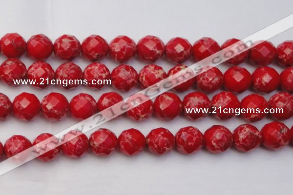 CDE2129 15.5 inches 24mm faceted round dyed sea sediment jasper beads